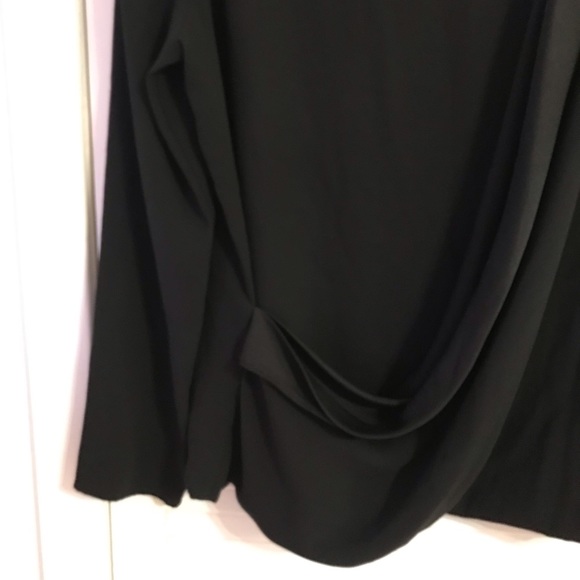MM Lafleur Mathilde Drape-Front Long-Sleeve Blouse in Black, Size L - Picture 6 of 9